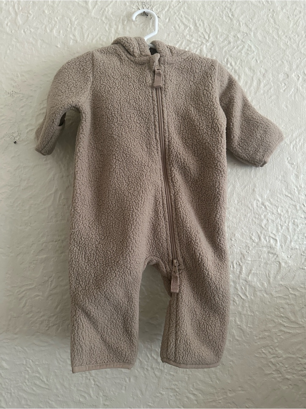 Hanna Andersson Cozy 1 Piece Baby Fleece Hooded Ears 3-6 Months Soft Teddy